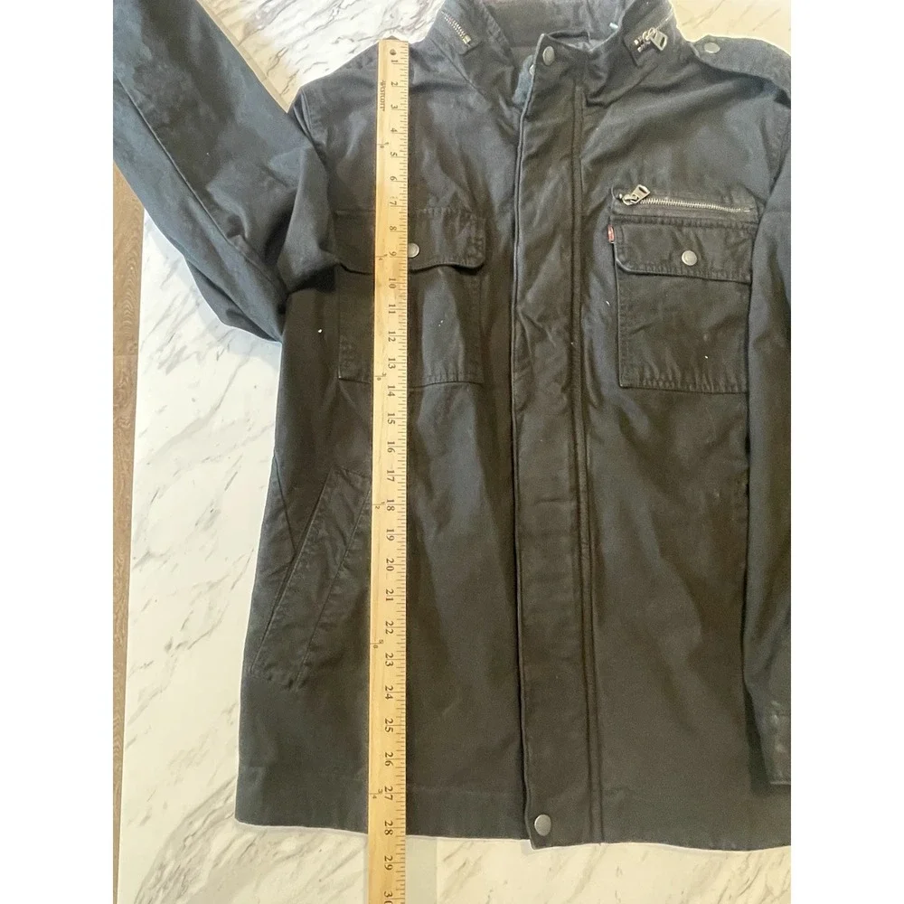 Levis Military Jacket Mens XXL Black Canvas